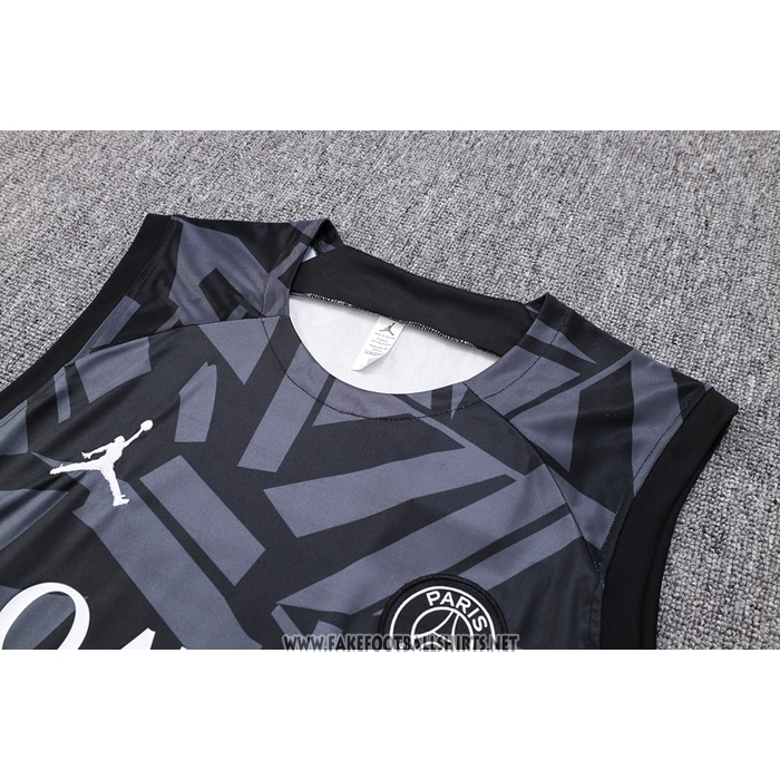 Paris Saint-Germain Jordan 
Training Shirt
 Without Sleeves
 2023-2024 Black
 and 
Grey

